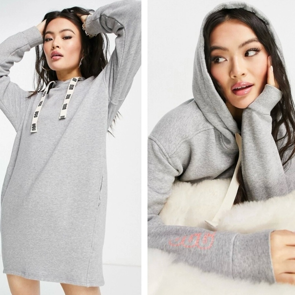 NWT UGG Aderyn Gray Heather Sweatshirt Hoodie Dress Size Medium $118
